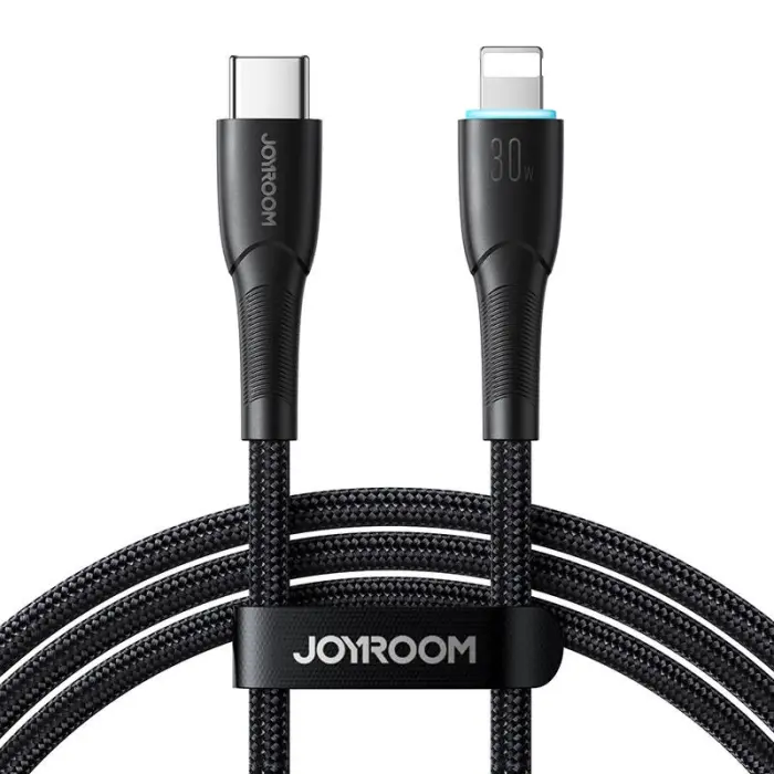Bild 1, Joyroom 25 cm 20W USB-C - Lightning Laddningskabel Svart