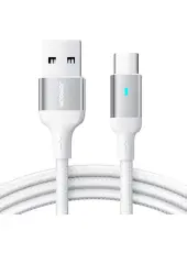 Joyroom 3m 3A USB-C Nylon Laddningskabel Vit