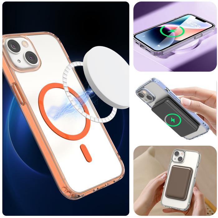 Bild 6, ColorPop iPhone 14 Skal CH MagSafe Transparent/Titanium