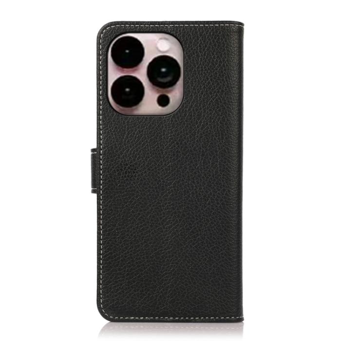 Bild 3, iPhone 14 Pro Max Fodral Litchi Textur Svart