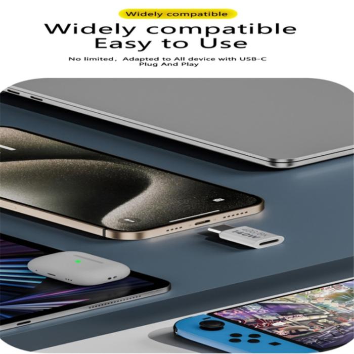 Bild 4, 140W USB 3.1 USB-C Hane till USB-C Hona Adapter 8K 40Gbps Vit