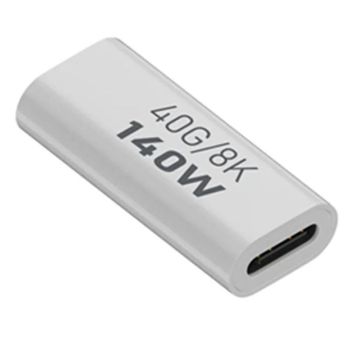 Bild 1, 140W USB 3.1 USB-C Hona till USB-C Hona Adapter 8K 40Gbps Vit