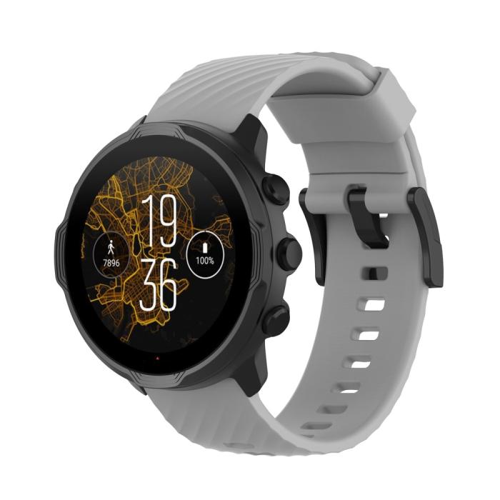 Bild 2, Silikon Armband För Suunto (24mm) Grå