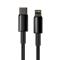 Baseus Tungsten 1m 20W PD USB-C - Lightning Flätad Nylon Kabel - Svart