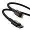 Baseus Tungsten 1m 20W PD USB-C - Lightning Flätad Nylon Kabel - Svart