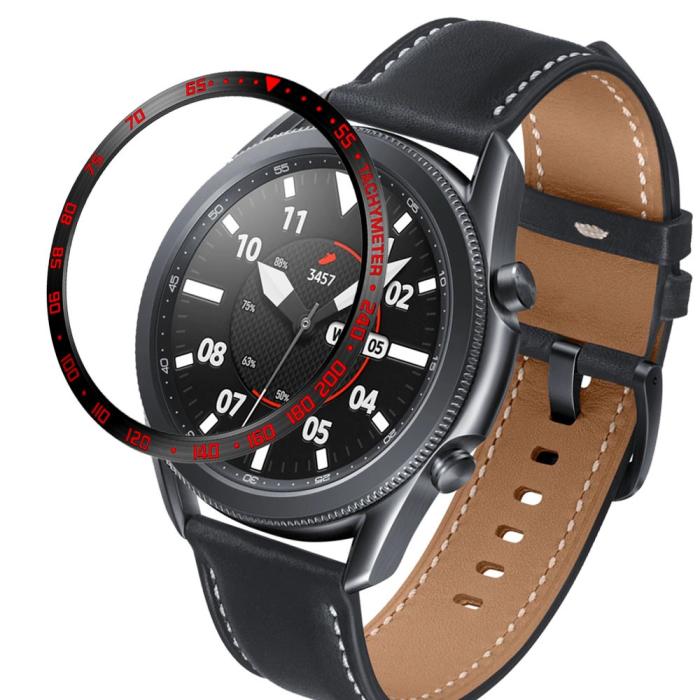 Bild 4, Bezel Skyddande Ring Galaxy Watch3 45mm - Svart/Röd