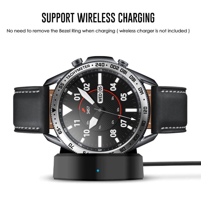 Bild 2, Bezel Skyddande Ring Galaxy Watch3 45mm - Silver/Svart