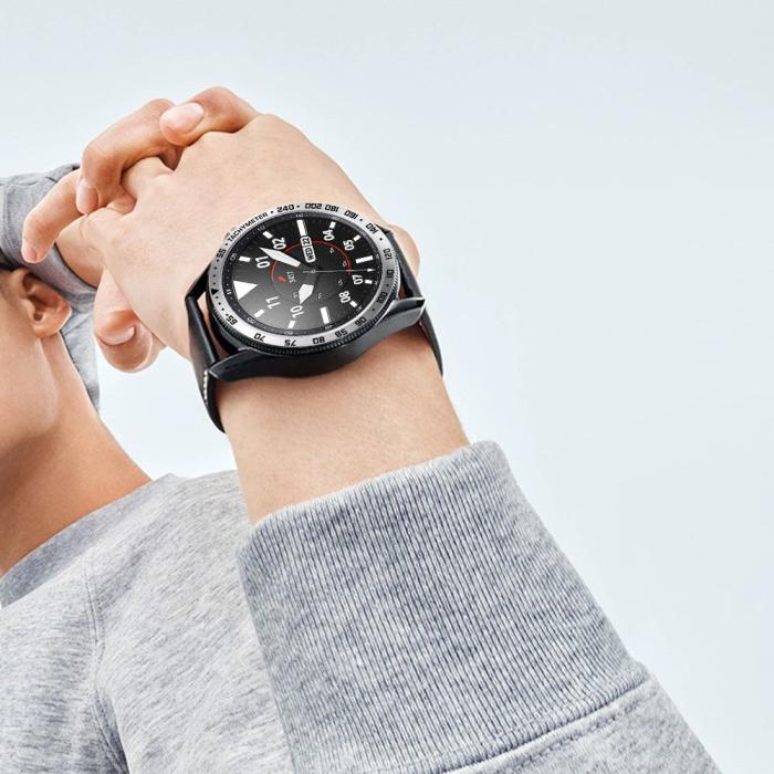 Bild 3, Bezel Skyddande Ring Galaxy Watch3 45mm - Silver/Svart