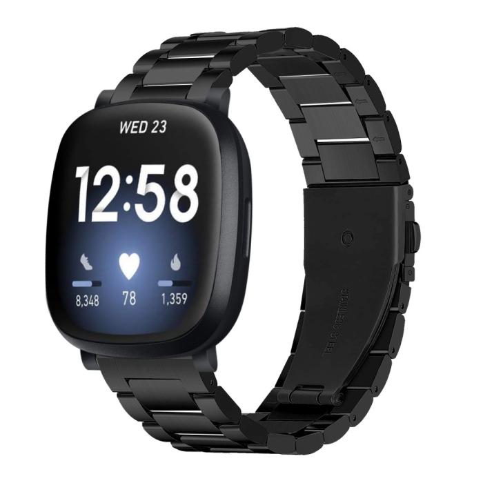 Bild 2, Lyxigt Metallarmband Fitbit Versa 3/Fitbit Sense - Svart