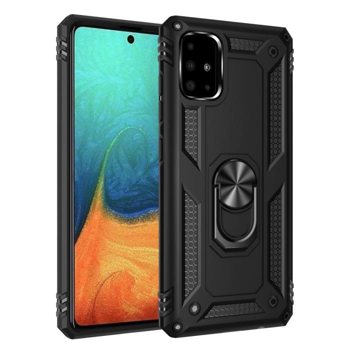 Bild 1, Samsung Galaxy A71 - Hybrid Ring Skal - Svart
