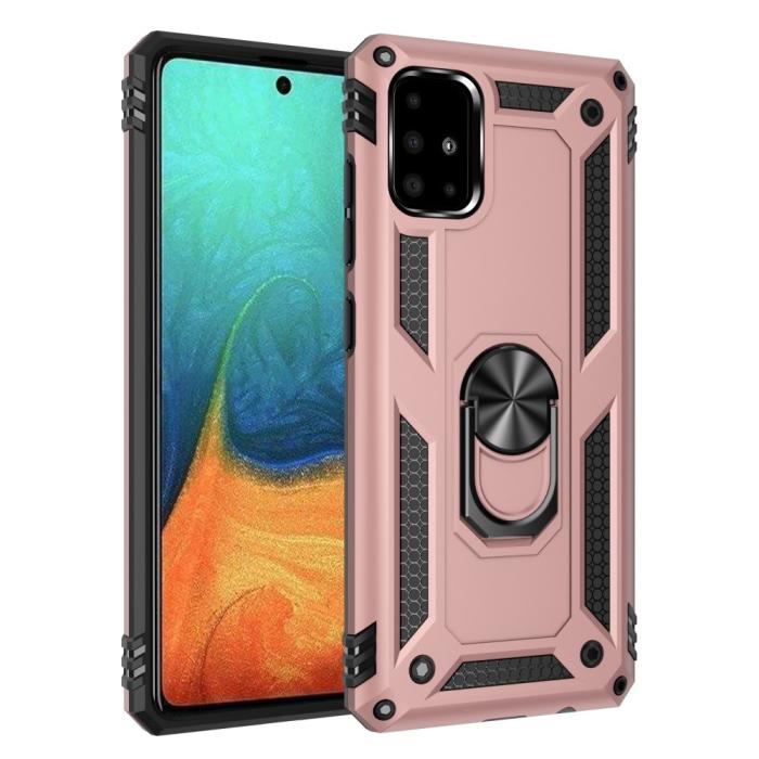 Bild 1, Samsung Galaxy A71 - Hybrid Ring Skal - Roséguld