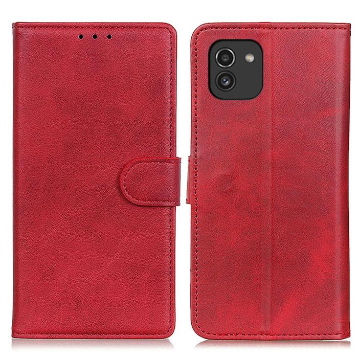 Bild 1, Samsung Galaxy A03 Fodral Solid Läder Röd