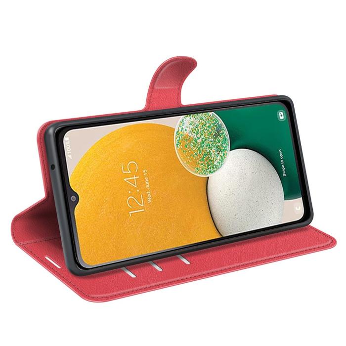Bild 3, Samsung Galaxy A14 4G/5G Fodral Litchi Läder Röd