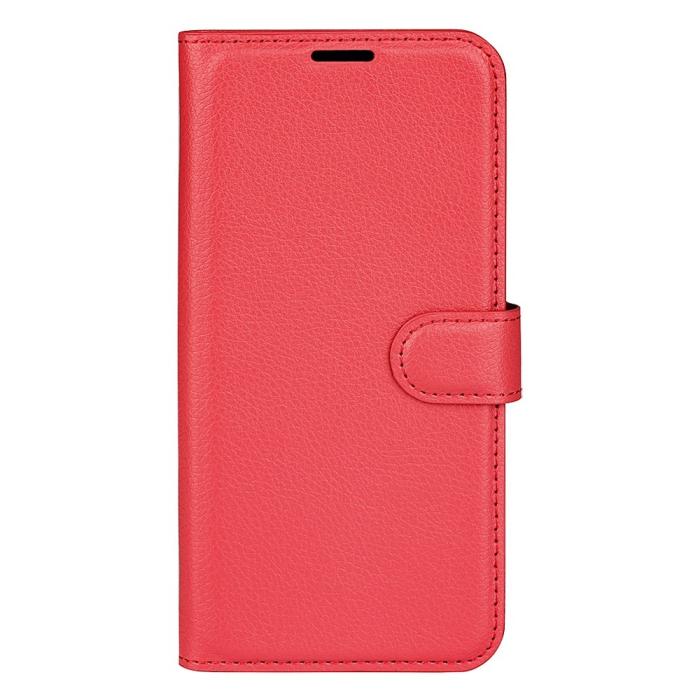 Bild 5, Samsung Galaxy A14 4G/5G Fodral Litchi Läder Röd