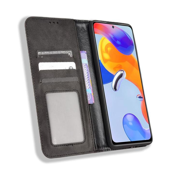 Bild 4, Xiaomi Redmi Note 11 Pro 5G Fodral Flip Vintage Svart
