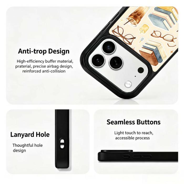 Bild 3, iPhone 18 Pro Max/17 Pro Max Skal MagSafe UV-Mönster Böcker
