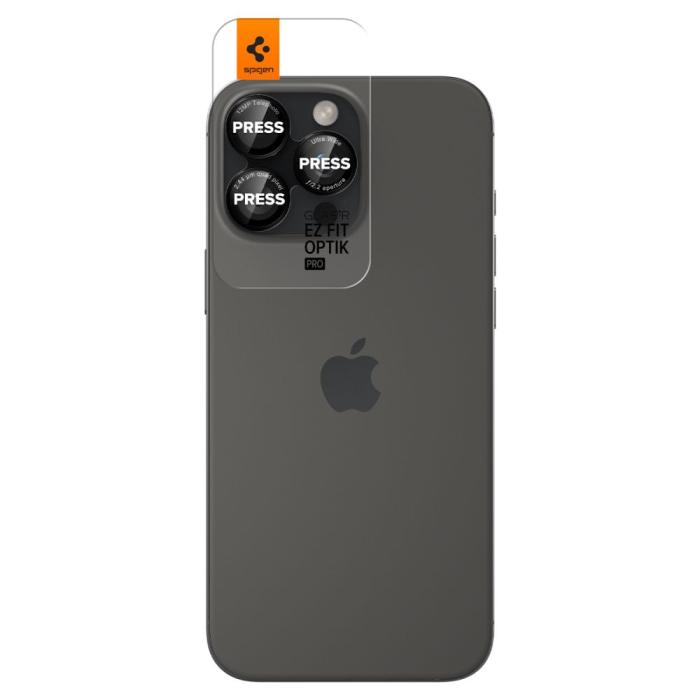 Bild 2, Spigen iPhone 16/15/14 Pro/Pro Max 2-PACK Linsskydd Optik GLAS.tR