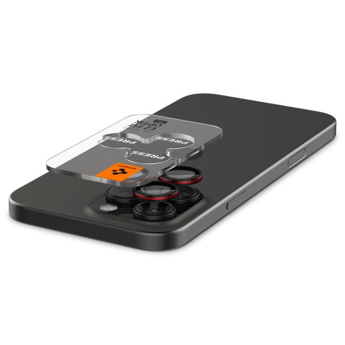 Bild 3, Spigen iPhone 16/15/14 Pro/Pro Max 2-PACK Linsskydd Optik GLAS.tR