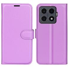 Xiaomi 15T Pro Fodral Litchi L&auml;der Lila