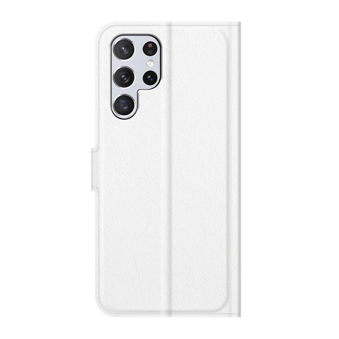 Bild 3, Samsung Galaxy S22 Ultra Fodral Litchi Läder Vit