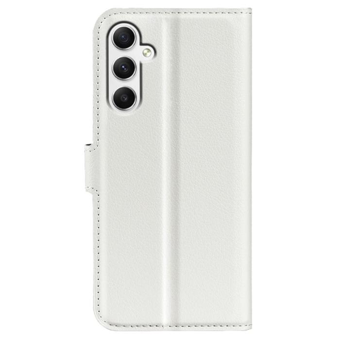 Bild 6, Samsung Galaxy A35 5G Fodral Läder Litchi Vit