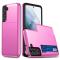 Samsung Galaxy S22 Skal Hybrid Kortfack Rosa