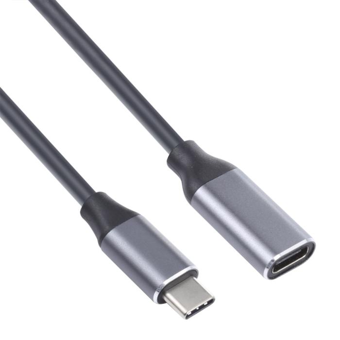 Bild 2, 1m USB-C Hane - USB-C Hona Adapter Kabel Svart