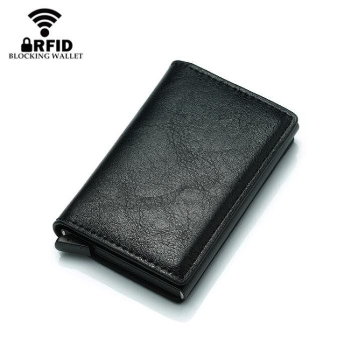 Bild 5, RFID Retro Aluminium Läder Korthållare Brun