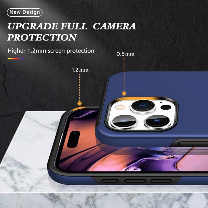 Bild 5, iPhone 16 Pro Skal Med Ringhållare Kickstand Mörk Blå