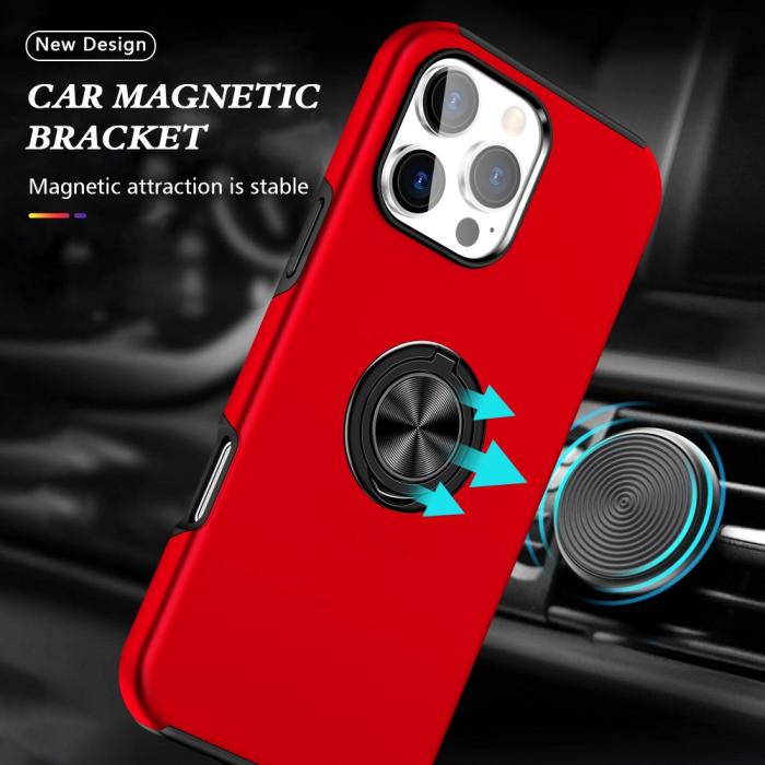 Bild 2, iPhone 16 Pro Skal Med Ringhållare Kickstand Röd