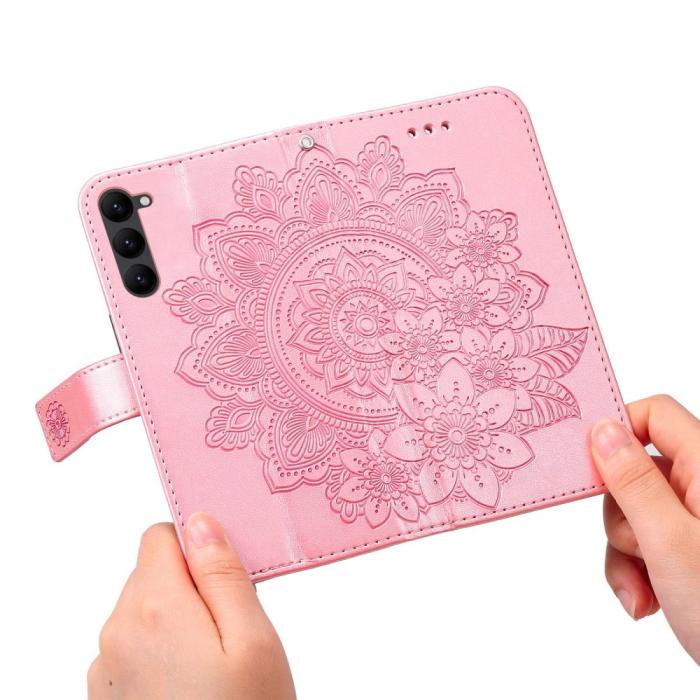 Bild 5, Samsung Galaxy S23 Fodral Mandala Läder Roséguld