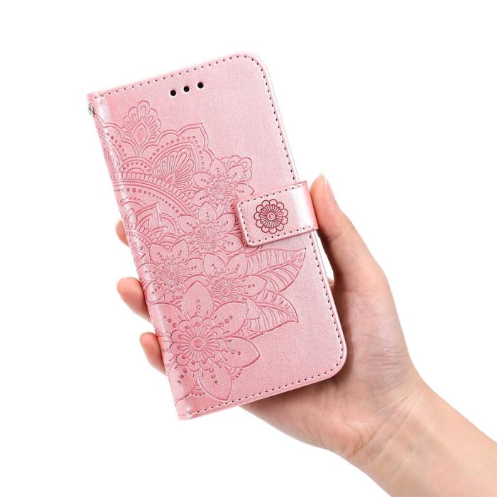 Bild 6, Samsung Galaxy S23 Fodral Mandala Läder Roséguld