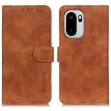 KHAZNEH OnePlus 15R Fodral Retro L&auml;der Brun