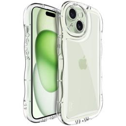 IMAK iPhone 15 Skal Wavy TPU Skal Transparent