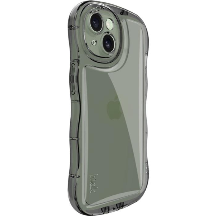 Bild 4, IMAK iPhone 15 Skal Wavy TPU Tonad Svart