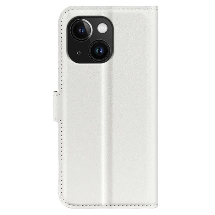Bild 6, iPhone 15 Plus Fodral Litchi Textur Vit
