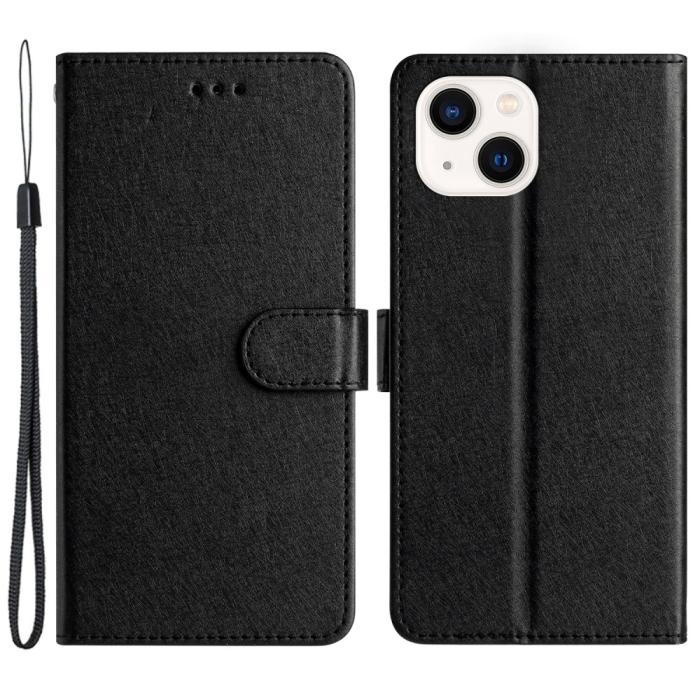 Bild 1, iPhone 15 Plus Fodral Silk Textur Med Snodd Svart