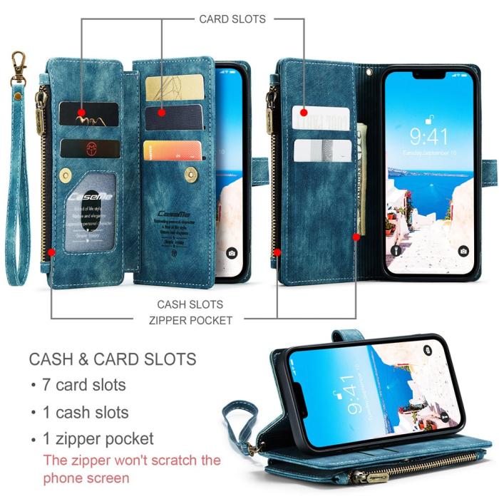 Bild 5, CASEME iPhone 15 Plus Multifunktionellt Fodral Blå
