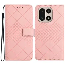 OnePlus 15 Fodral L&auml;der Rhombus Rosa
