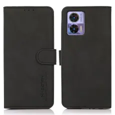 KHAZNEH Motorola Edge 30 Neo 5G Fodral Retro Läder Svart
