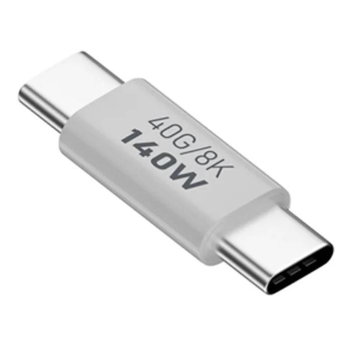Bild 1, 140W USB 3.1 USB-C Hane till USB-C Hane Adapter 8K 40Gbps Vit