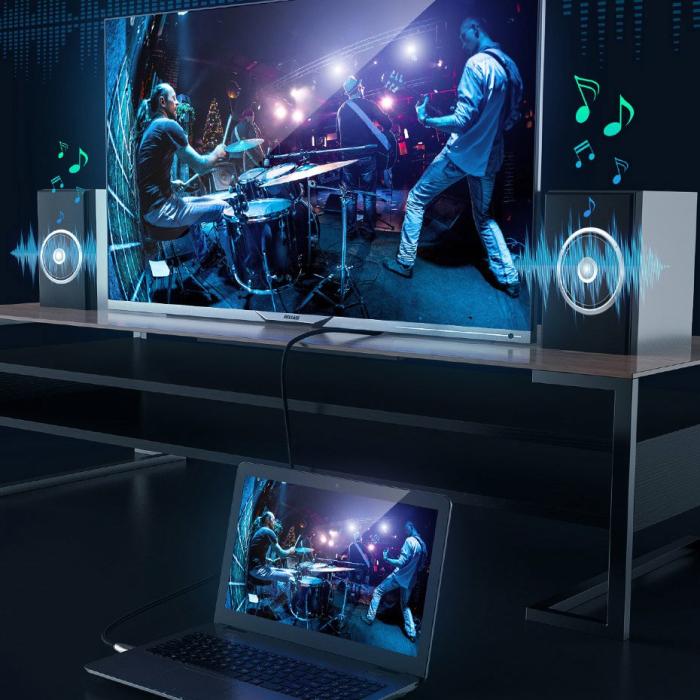 Bild 4, Baseus 3m HDMI 4K 60 Hz Flätad Nylon - Svart