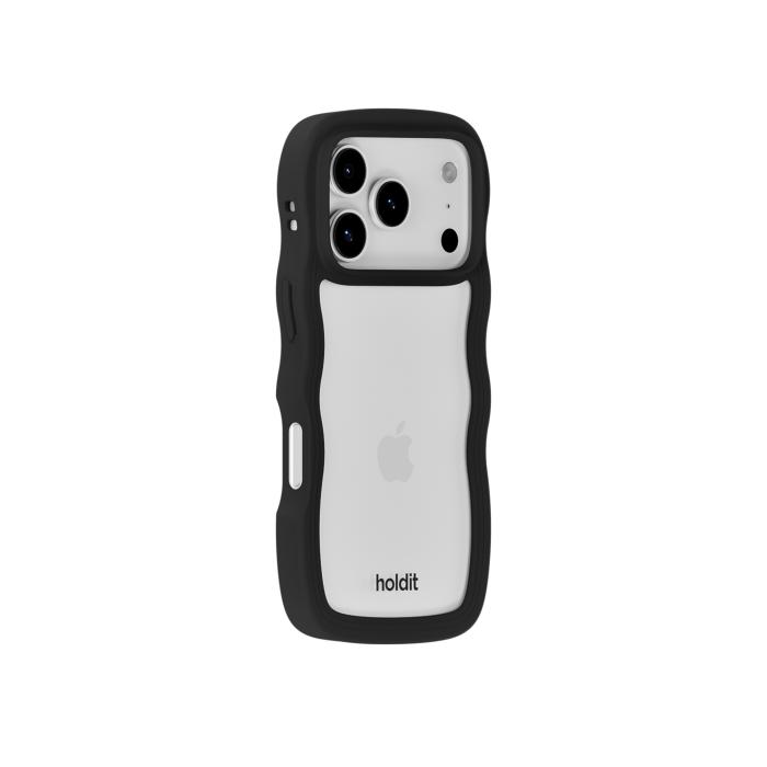 Bild 3, holdit iPhone 17 Pro Max Mobilskal Wavy Black/Transparent