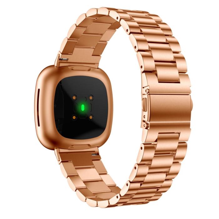 Bild 2, Lyxigt Metallarmband Fitbit Versa 3/Fitbit Sense - Roséguld