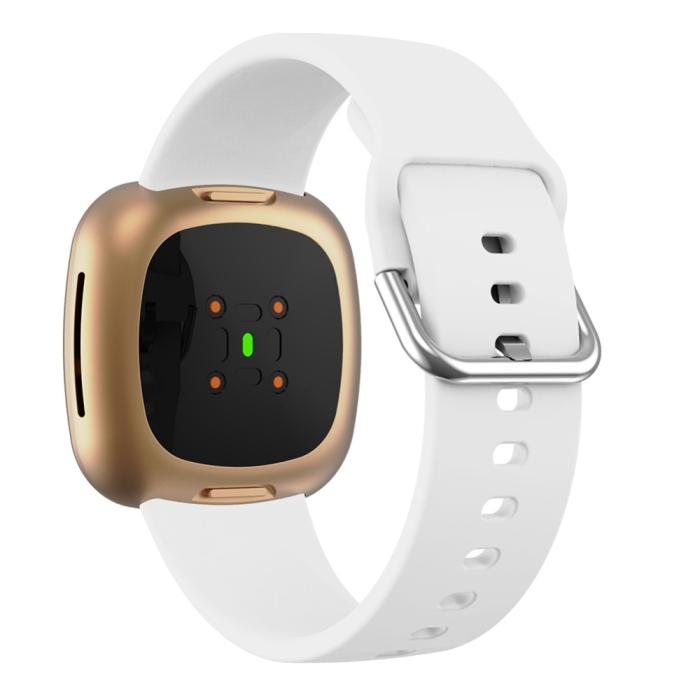 Bild 1, Silikon Armband Versa 3/Fitbit Sense - Vit