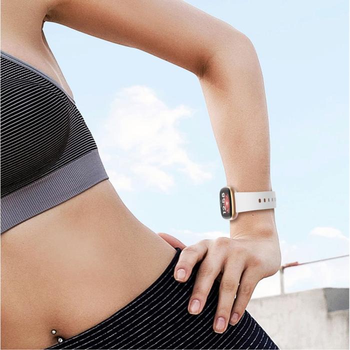 Bild 5, Silikon Armband Versa 3/Fitbit Sense - Vit