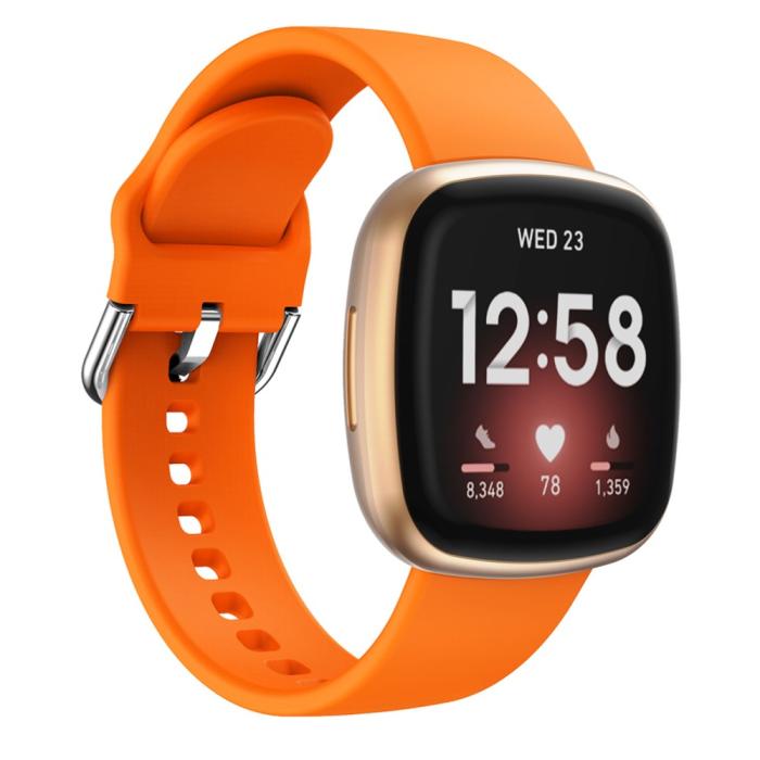 Bild 2, Silikon Armband Versa 3/Fitbit Sense - Orange