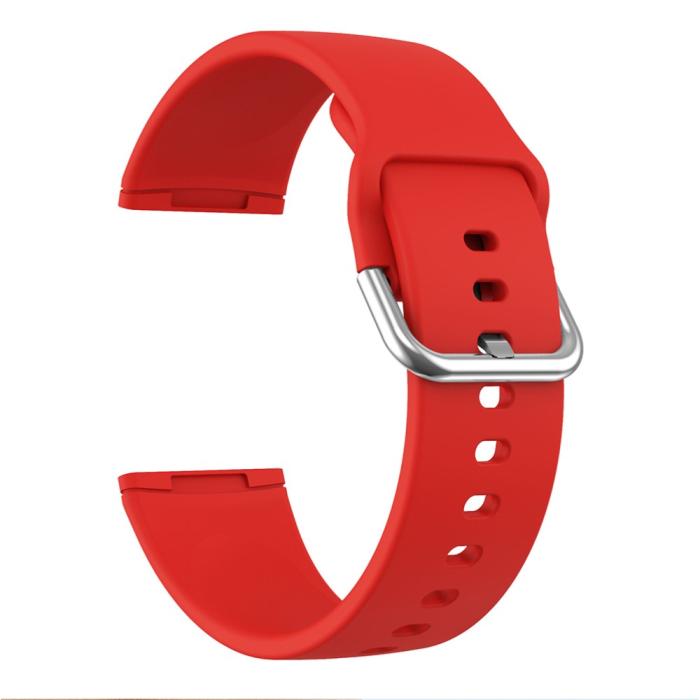 Bild 3, Silikon Armband Versa 3/Fitbit Sense - Röd
