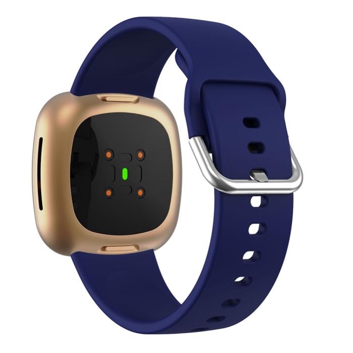 Bild 1, Silikon Armband Versa 3/Fitbit Sense - Mörk Blå