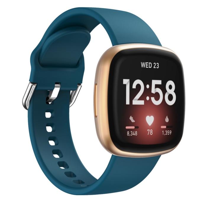Bild 2, Silikon Armband Versa 3/Fitbit Sense - Blå